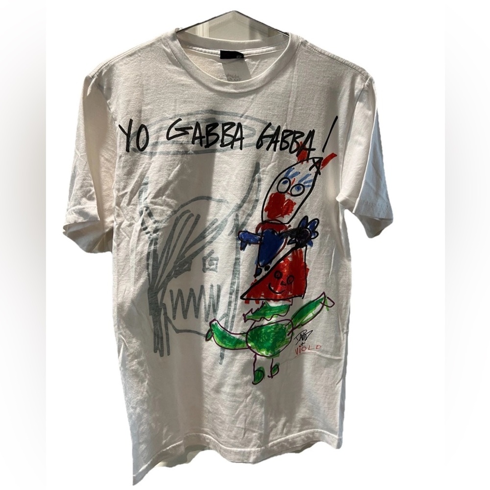 Yo Gabba Gabba Dave & Violet Grohl White T-Shirt NWOT S